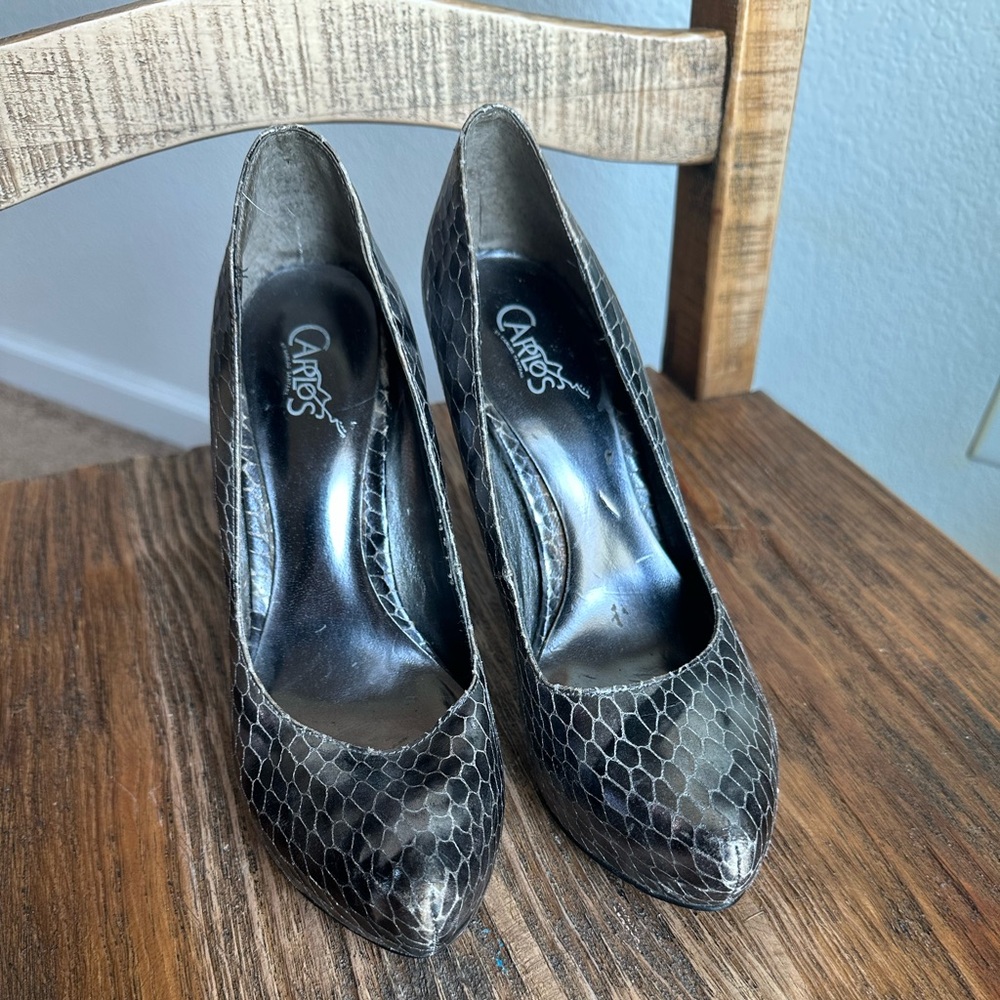 Carlos by Carlos Santana Dark Patterned Heels